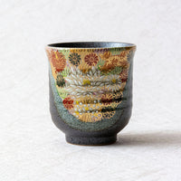 KUTANI WARE - 九谷燒 組湯吞 金花詰 茶杯 酒杯 情侶杯 夫妻杯（Pair Tea Cups - Kin-hanazume）- 禮盒包裝 - 平行進口