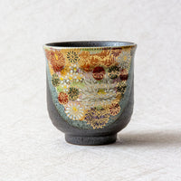 KUTANI WARE - 九谷燒 組湯吞 金花詰 茶杯 酒杯 情侶杯 夫妻杯（Pair Tea Cups - Kin-hanazume）- 禮盒包裝 - 平行進口